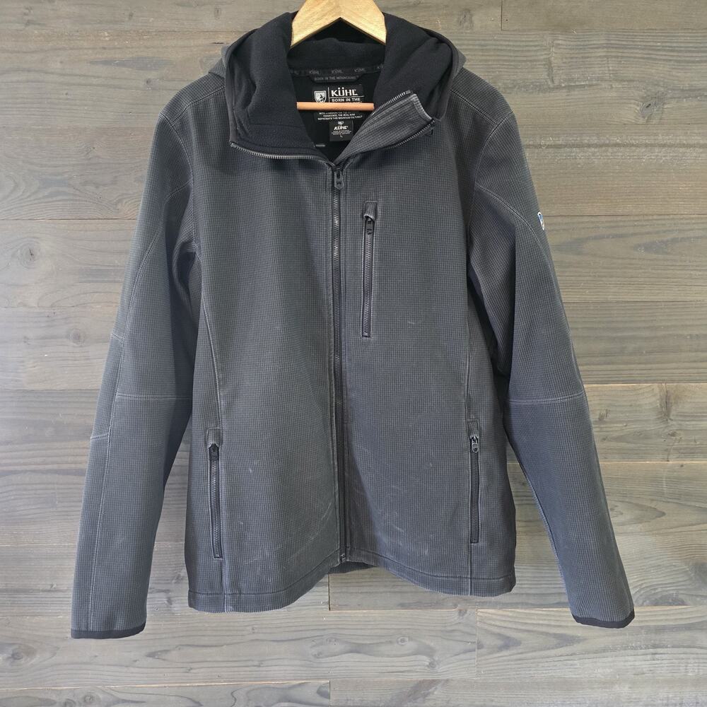 Kuhl Relik Jacket Mens Large Gray Hooded Vintage Patina Dye Soft Shell